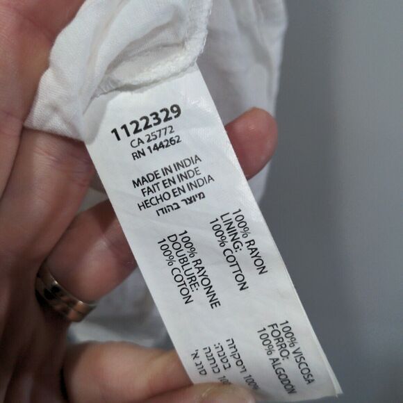 Dex Womens Embroidered Mini Sundress Size Large White Blue Boho Tassel Summer - Picture 7 of 10